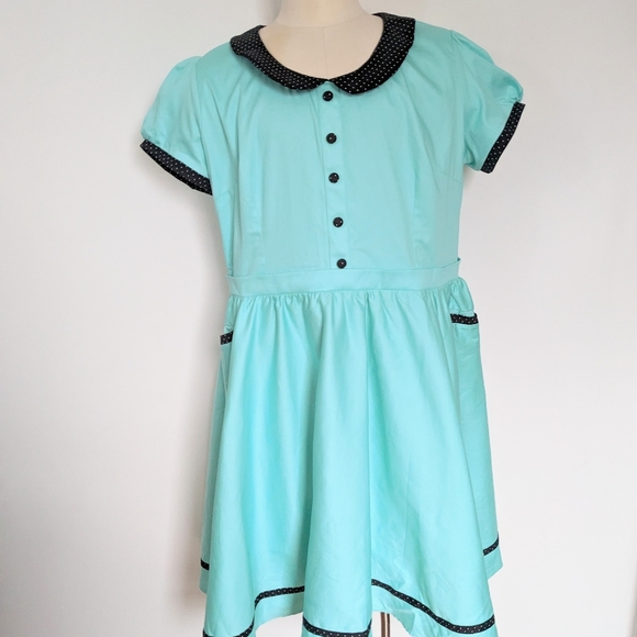 4X Pin up Couture Turquoise Dress - Picture 6 of 6